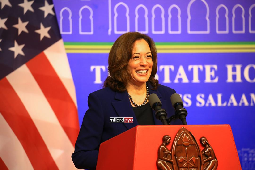 Picha Makamu Wa Rais Wa Marekani Kamala Harris Alivyofika Ikulu Dar Es