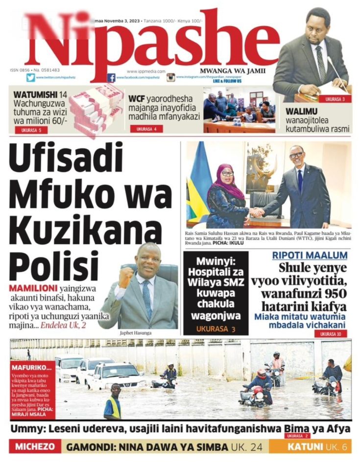 Habari Kubwa Za Magazeti Ya Tanzania Leo November 3, 2023 - Millard Ayo