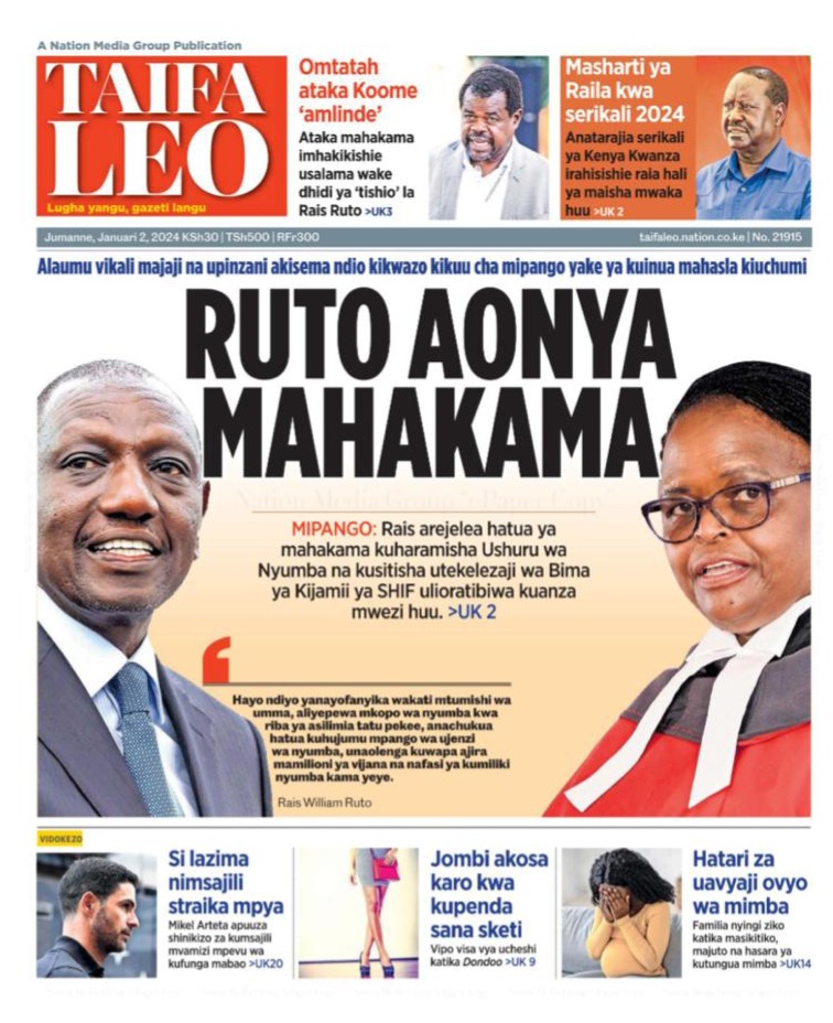 Habari Kubwa Magazetini Kenya Leo January 2 2024 Millard Ayo   IMG 20240102 WA0039 